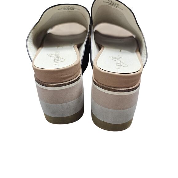 Naked Feet Sandals Womens 6 Flow Platform Wedge Slide Leather Minimal Coastal - Picture 5 of 8